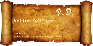 Vallus Dénes névjegykártya