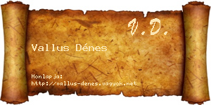 Vallus Dénes névjegykártya